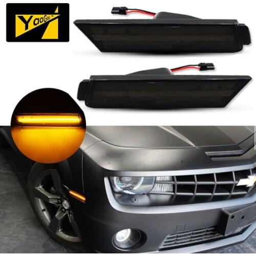 For Chevy Camaro 2010-2015 YaaGoo Smoke Lens Front Amber Side Marker LED Light