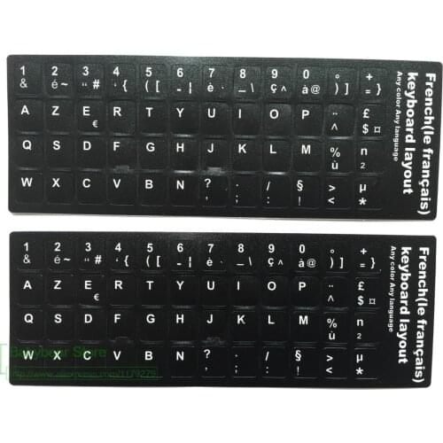 For laptop desktop keyboards Stickers 11.6 12 13.3 14 15.4 17.3 inch keyboard 500pcs/lot French Keyboard Sticker Franch AZERTY