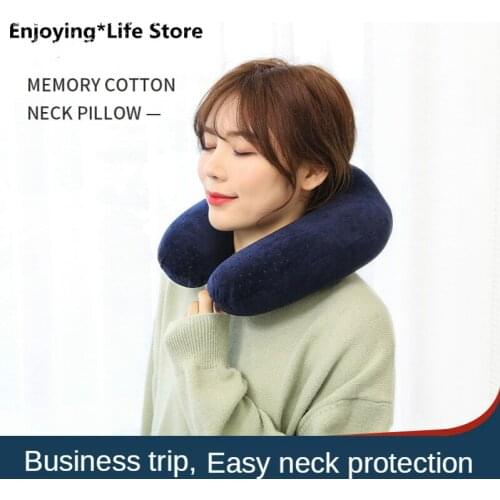 Memory Foam Pillow Cartoon Travel U-shaped Pillow Pillow Aircraft Rest Neck Cervical Pillow Portable