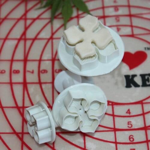 Flower Blossom Mold 3Pcs/Set Hydrangea Fondant Cake Decorating SugarCraft Plunger Cutter Home Kitchen Bake Tool