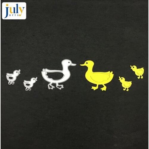 Julyarts Cute Duck Cutting Dies Craft DIY Scrapbooking Metal Silver Embossing Stamps For Handmade Card Making Decorative