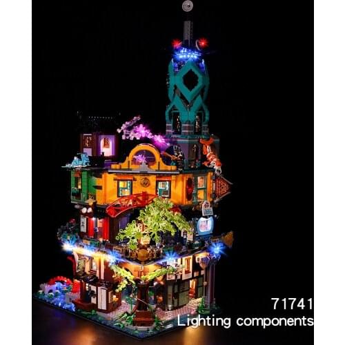 Classic Version LED Lighting Kit For Ninjago City Garden 71741 (Only LED Light, No Block Kit)