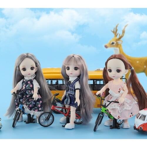 1/12 16cm Dolls Dress Clothes 13 Movable Joint DIY Lovely BJD Princess Dolls Fashion Dress Girl Dress Up Dolls Accessories
