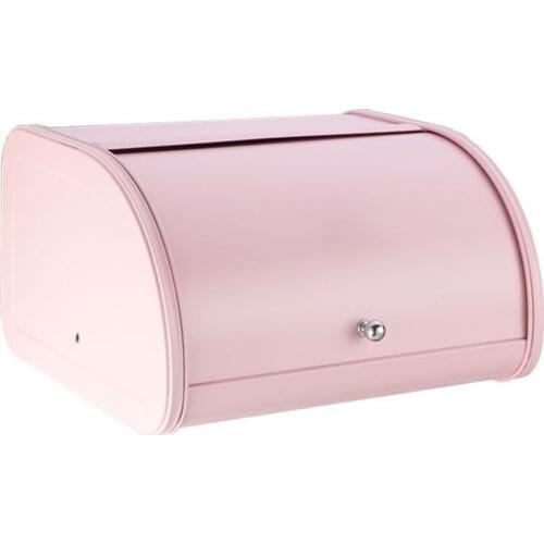 Metal Bread Box Bin kitchen Storage Containers with Roll Top Lid Kitchenware Storage Box Caja de almacenamiento de pan H99F