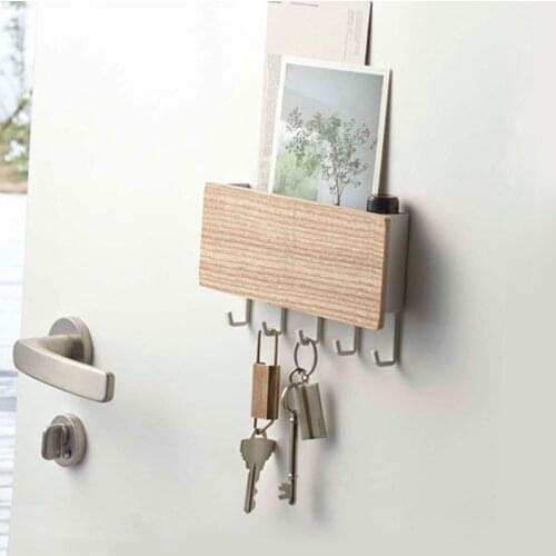 Multifunction Household Hook Wall-hung Wooden Decorative Shelf Sundries Storage Box Organizer Key Rack Dry Flower Holder Crafts