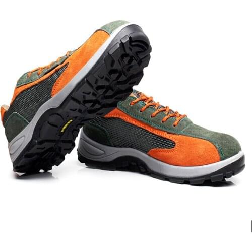 Fashion Work Boots Mens Shoes Breathable Non-slip Anti-piercing Steel Toe Cap Male Safety Shoes Leather Wear Sneakers Men