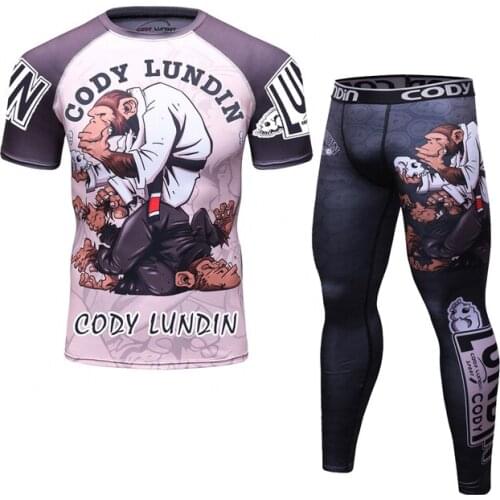 Mens Compression Sportswear Suits Gym Tights Training Clothes Workout Jogging Sports Sets Running Rashguard Tracksuit 2Pcs/Set