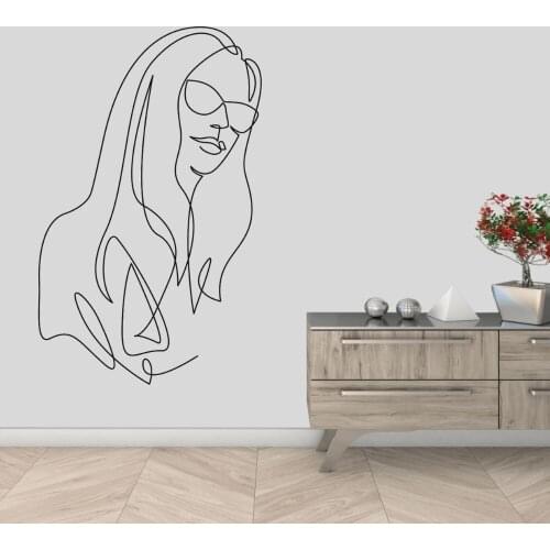 Man In Glass Line Art Minimalist Wall Art Decal Aesthetics Home Room Decoration Removable A002218