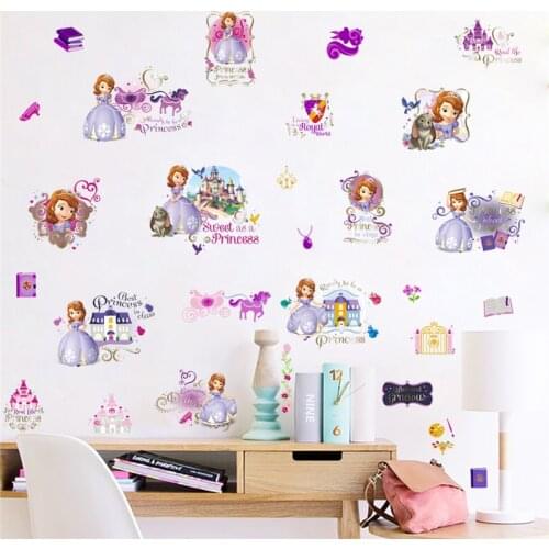 Lovely Sofia Prince Children Kids Bedroom Switch Computer Decoration Wall Sticker Decal Art Mural Girls Bedroom Decor Child gift