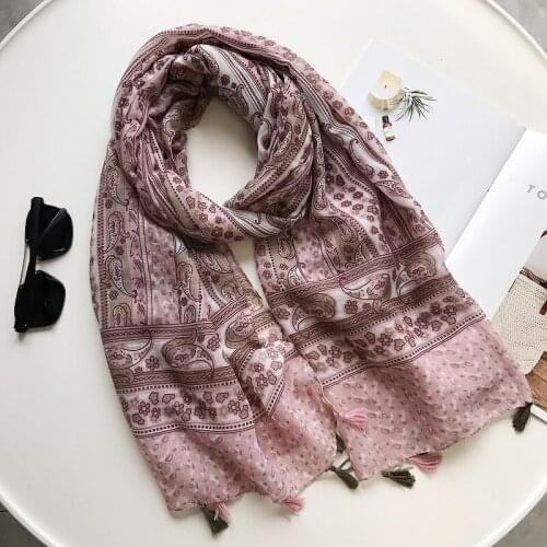 2019 Fashion Newest Women Paisley Pattern Tassel Cotton Scarf Shawls 10pcs/lot