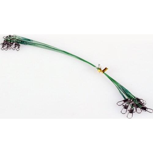 10 Pcs 28cm Durable Fishing Wire Line Lure Fishhook Line Trace Wire Leader Swivel Stainless Steel for Outdoor Rolling Swivels