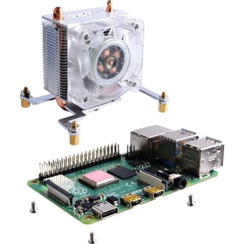 Raspberry Pi 4 Cooling Fan 40x40x10 V2.0 Super Heat Dissipation 7 Colours Light for Pi 4B /3B /3B+ Heat Sinks 52Pi ICE-Tower Fan