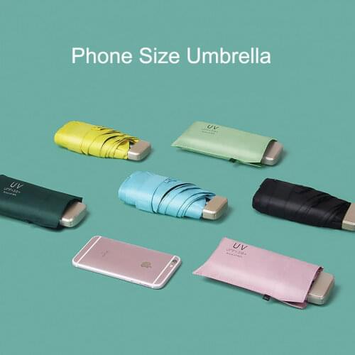 Phone Size Mini Pocket Womens Umbrella Rain Male Man Ultralight Rain Sun Umbrella Anti UV Portable Folding Umbrella Parasol