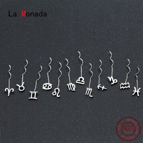 La Monada Constellation Chain Dangle Earrings For Women Silver Minimalist Fine Jewelry Drop Earrings Korean Silver 925 Women