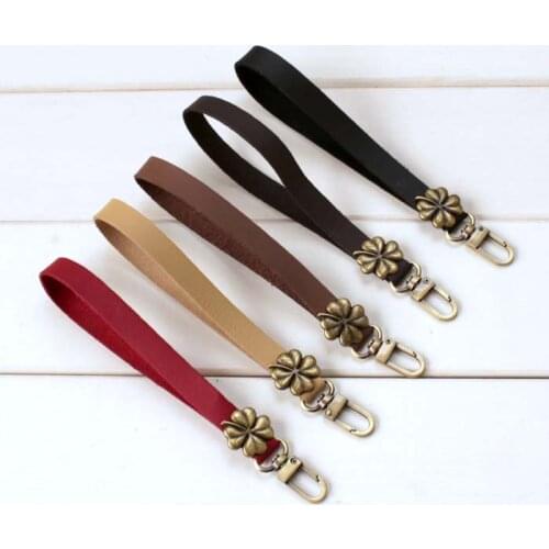 Lucky four leaf clover 17cm super-fibre faux leather, bag accessories bags handle 5colors/lot