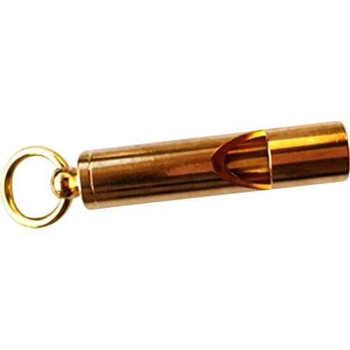 Solid Brass Whistle Emergency Whistle with Keyring for Camping Hiking Diving