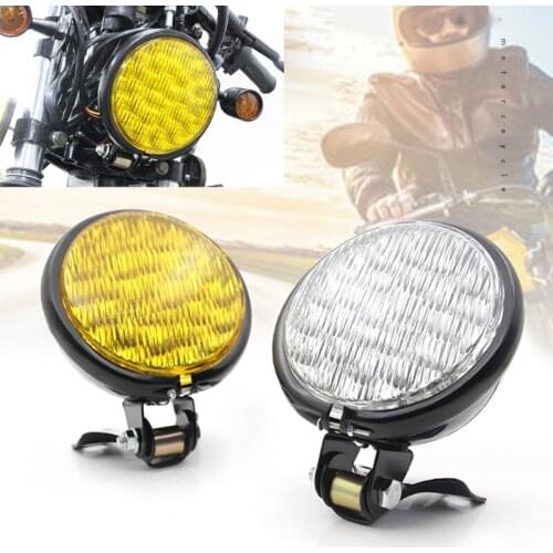 1pc 12V 35W Universal Motorcycle LED Headlight Vintage Front Lights Lamps Retro Round Spotlight Headlamp