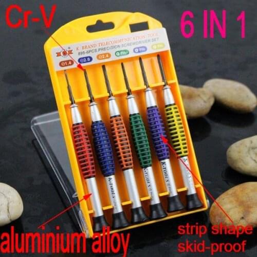 High hardness 6 in 1 Cr-v bits -1.4 -2.0 -2.4 ph00 ph0 ph1 precision screwdriver phone notebook diy tool NO.895 freeship