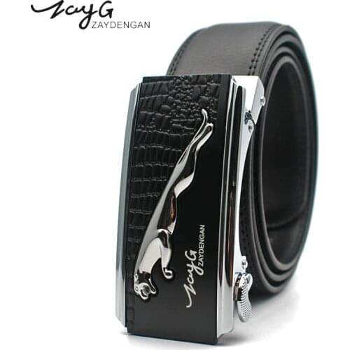 Men High Quality Belt Designer Men belt leather Jaguar Automatic Buckle waistband Luxury Fashion Business Belts For Men Jeans