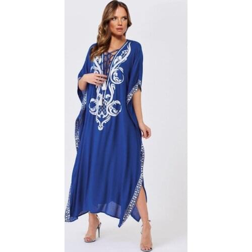 Swimming Dress For Woman Bathing Suit Cover Up Beach Swimsuit Capes Female Salida De Playa Mujer 2020 Sexy Pareo Coverup Blue