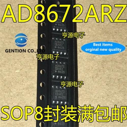 10Pcs AD8672 AD8672ARZ AD8672AR SOP8 Precision low noise amplifier chip in stock 100% new and original