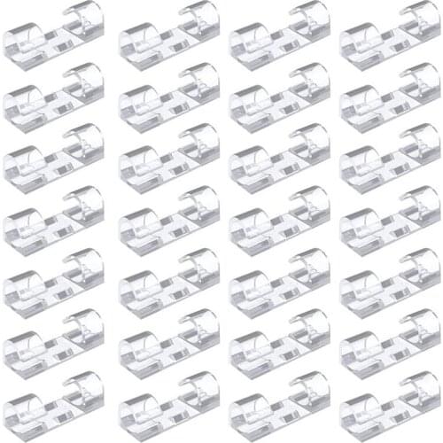 100PCS Cable Clips Cable Tidy Wire Holder with Strong Self Adhesive Pads Plastic Cord Management Organiser