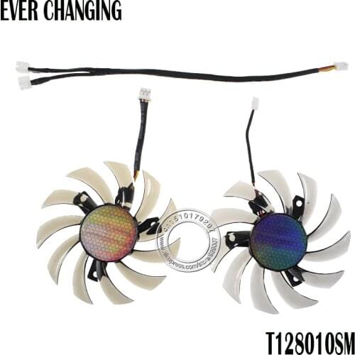 2PCS/SET T128010SM For GIGABYTE GTX 460 465 560 Ti 580 650 750Ti graphics card fan 75MM 12V 0.20A GT440 GT610 GT730 HD 6850 fan