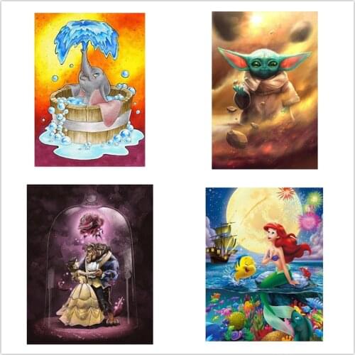 Dpsprue 5D Diy Full Square Round Stone Resin Diamond Painting Cross Stitch Cartoon Role 3D Embroidery Diamant Mosaic Gift