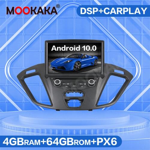 DSP Android 10.0 4+64GB Car DVD Player Multimedia Player GPS Navigation For Ford Transit Custom 2016 Auto Radio Stereo Head Unit