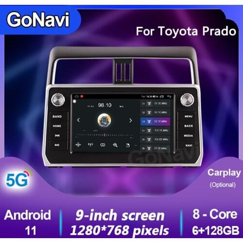 GoNavi android 11 car radio Central Multimedia intelligent system tonch screen with gps MP5 carplay For Toyota Prado 2018-2020
