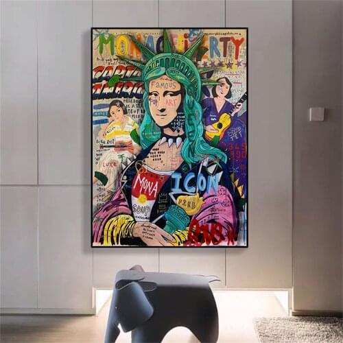 Goddess of Victory Statue Street Art Posters and Prints Graffiti Art Canvas Paintings Wall Art Pictures For Home Wall Decoration