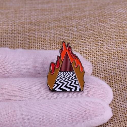 Mountain And River Enamel Two Peaks Suspense Crime TV Series Brooch For Lapel Coat Badge