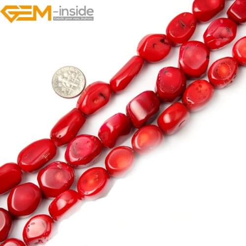 Smooth Potato Freefrom Red Coral Beads For Jewelry Making strand 15 inch Simi-precious Gem stone bead for bracelet Necklace DIY