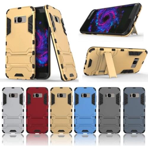 For Samsung Galaxy S8 / S8 Plus Case 3D Silicone TPU+PC Hard Armor Stand Shockproof Phone Case For Samsung S8 Back Cover Funda