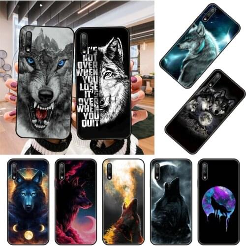 Phone Case For Huawei Honor 9X 9 9A 10 20 8X 8A 8S 7X 7A i 6A Pro Play Lite Black Cover Prime Tpu Etui Art Coque 3D Animal Wolf