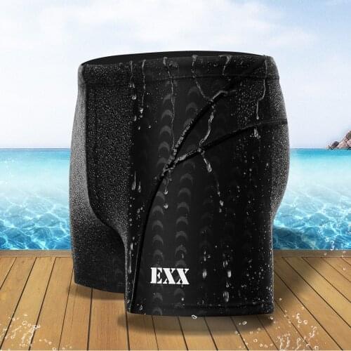 Black Beach Suit Swimwear Mens Sharkskin Water Repellent Swimming Trunks Sport Shorts New Swim Trunks Male Swimming Suit