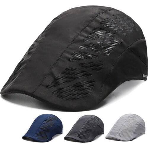 Men’s Newsboy Beret Cap Duckbill Buckle Cabbie Cap Adjustable Sun Hat Golf Tennis Running Hiking Camping Fishing Beach