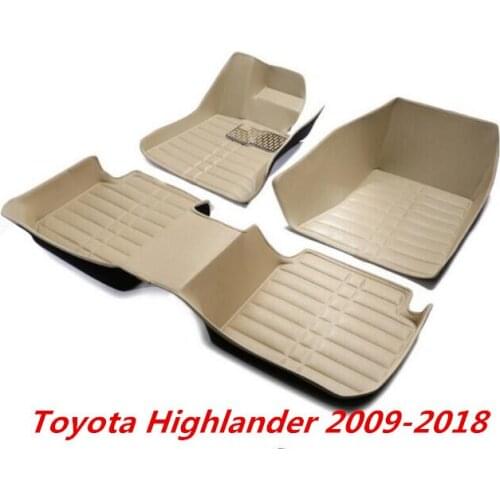 For Toyota Highlander 2009 2010 2011 2012 2013 2014 2015 2016 2017 (5/7seats) Fast By EMS 3D Luxury Car Floor Mat Fits
