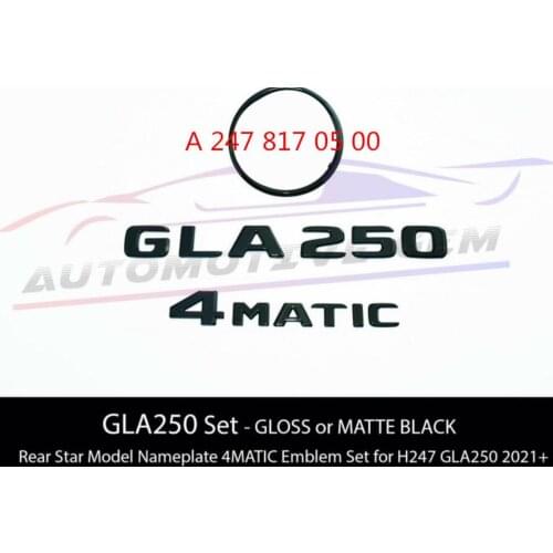 GLA250 4MATIC Rear Star Emblem Black Letter Badge Logo Sign for Mercedes H247 2021+A 247 817 05 00