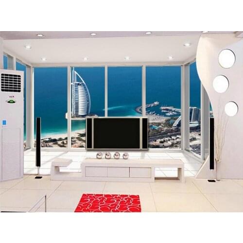 Classic painting wallpaper mural 3d wallpaper Dubai sailing hotel floor balcony the most beautiful backdrop photo 3d wallpaper