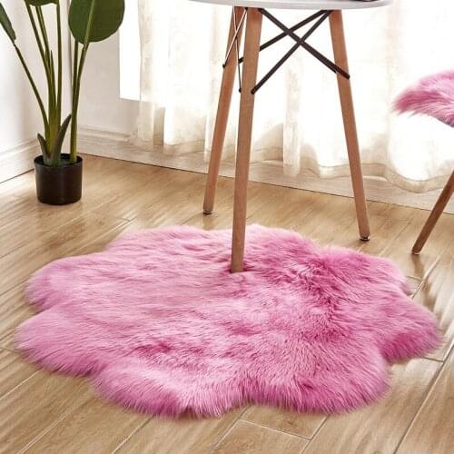 White Cloud Shape Carpet Area Rug Faux Fur Rugs Pentagram Floor Artificial Sheepskin Shaggy Carpets Mats Living Room Bedroom Mat