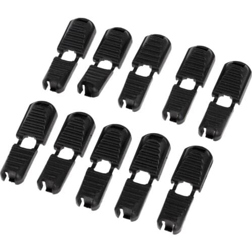 MagiDeal 10 PCS Hard Nylon Zip Pulls Cord Rope Ends For Lanyard, DIY Replacement Zipper Fixer Black, Lightweight Accessories