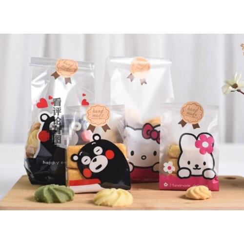 Cute rabbit dog cat adhesive bag cookies diy Gift Bags for Christmas birthday Party Candy Food&Handmade soap Packaging bags20pcs