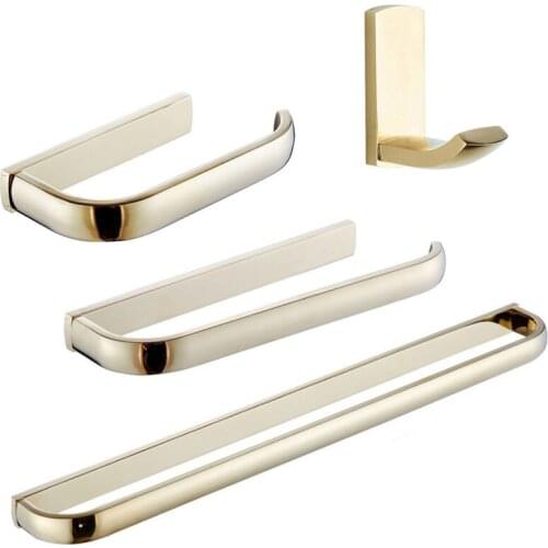 Gold Bathroom Accessories Set Luxury WC Paper Roll Holder Towel Ring Bar Rail Hanger Wall Coat Robe Hook Bathroom Hardware Sets