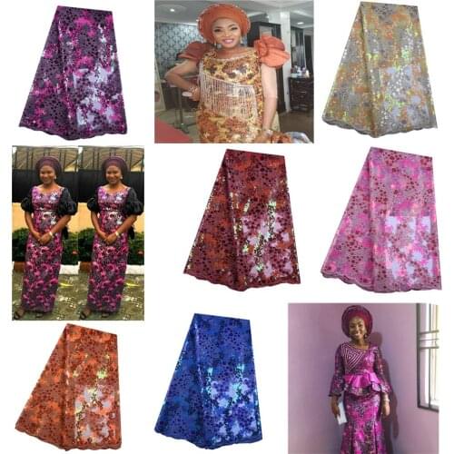 New Arrival African French Sequins Lace Fabric 2019 High Quality Net Lace Tulle Sequins Lace For Nigerian Party Dresses S1592