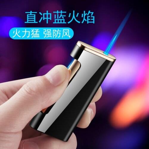 New Strip Torch Jet Lighter Windproof Gas Window Metal Lighter Inflatable Butane 1300 C Cigarette Cigar Lighter Gadgets For Men