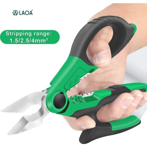 LAOA 7-inch Electrical Scissors 1.5-4MM ² Wire Cutting Machine Stripping Wire Cutting Terminal Crimping Household Scissors Tool
