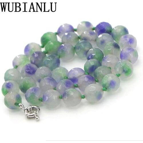 Charming! 10mm faceted colorful kunzite round necklace 18'' jewelry new free shipping fashion wholesale and retail