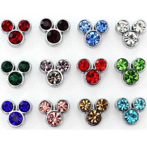 Wholesales 50pcs Internal Dia.8mm Slider Charms Paw Autism Heart Necklace Bracelet Pet Collar Key Chain Jewelry For Women Kids