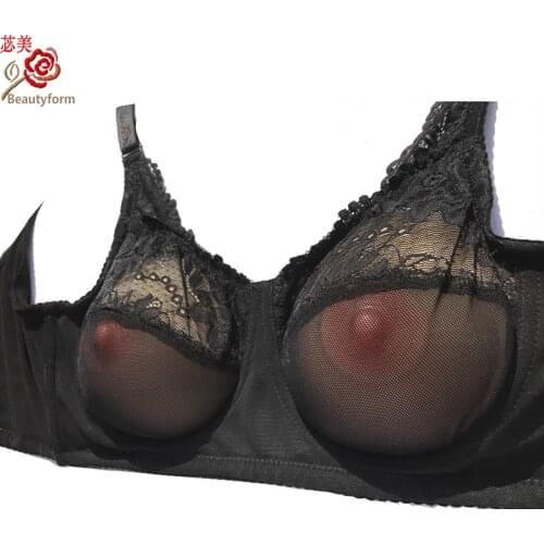 See-Through Pocket Bra bra Crossdresser bra transgender Drag Queen bra suitable bra for CD not include silicone Breast